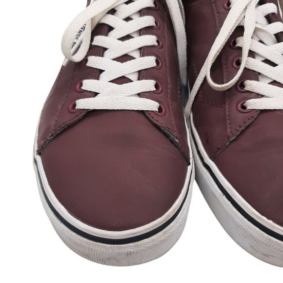 Vans Dark Burgundy Faux Leather (?) Low Top Old Skool Lace Up Sneakers SZ 10 - Picture 5 of 13
